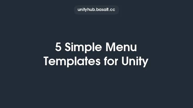5 Simple Menu Templates for Unity Thumbnail
