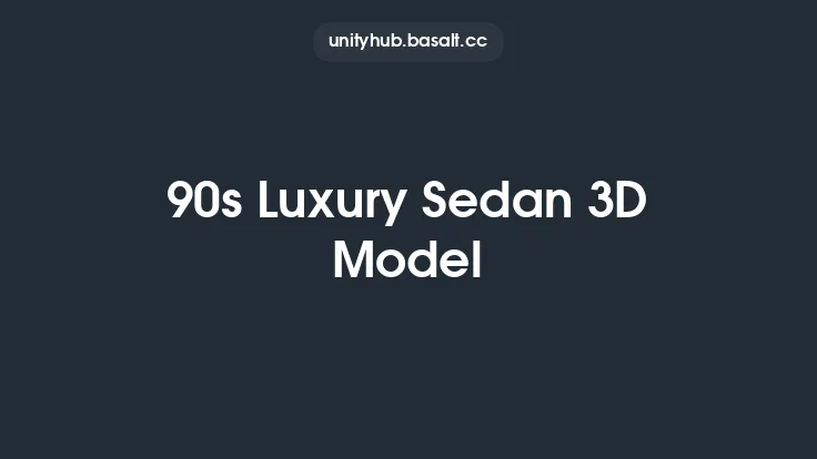 90s Luxury Sedan 3D Model Thumbnail