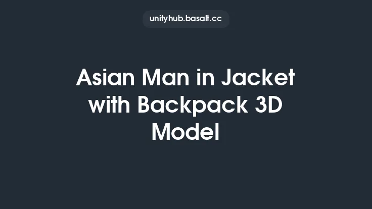 Asian Man in Jacket with Backpack 3D Model Thumbnail