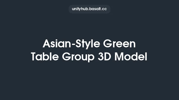 Asian-Style Green Table Group 3D Model Thumbnail