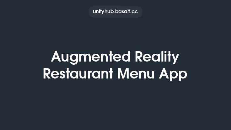 Augmented Reality Restaurant Menu App Thumbnail