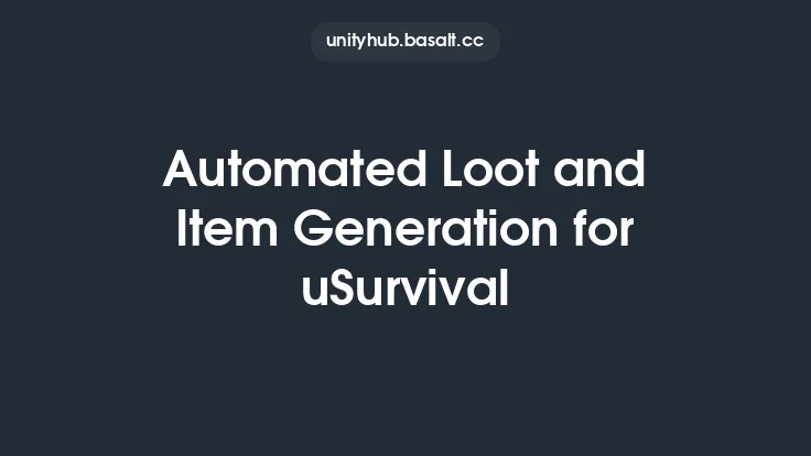 Automated Loot and Item Generation for uSurvival Thumbnail
