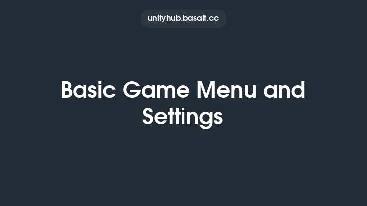 Basic Game Menu and Settings Thumbnail