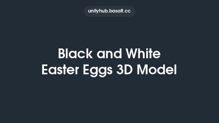 Black and White Easter Eggs 3D Model Thumbnail