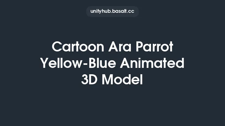 Cartoon Ara Parrot Yellow-Blue Animated 3D Model Thumbnail