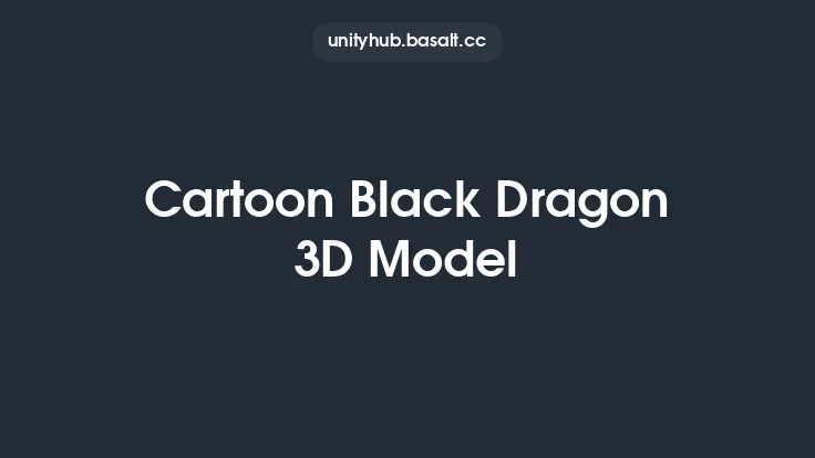 Cartoon Black Dragon 3D Model Thumbnail