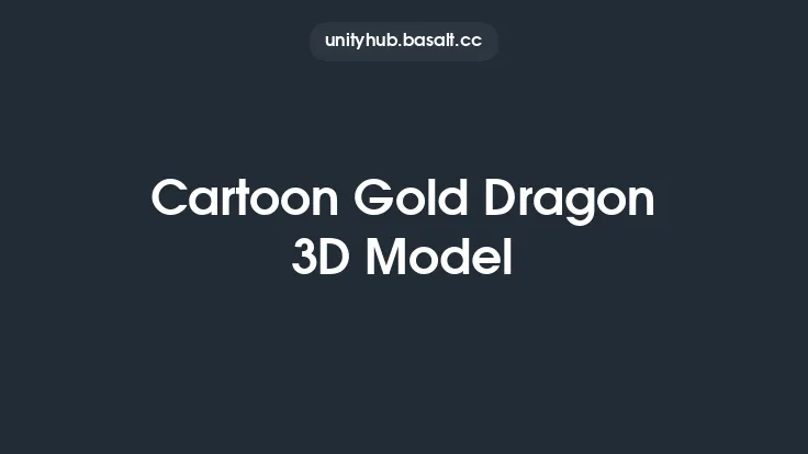Cartoon Gold Dragon 3D Model Thumbnail