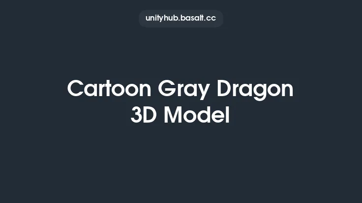 Cartoon Gray Dragon 3D Model Thumbnail