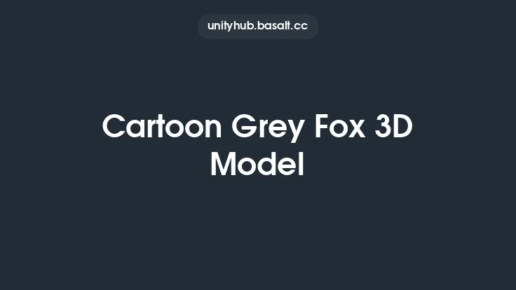 Cartoon Grey Fox 3D Model Thumbnail