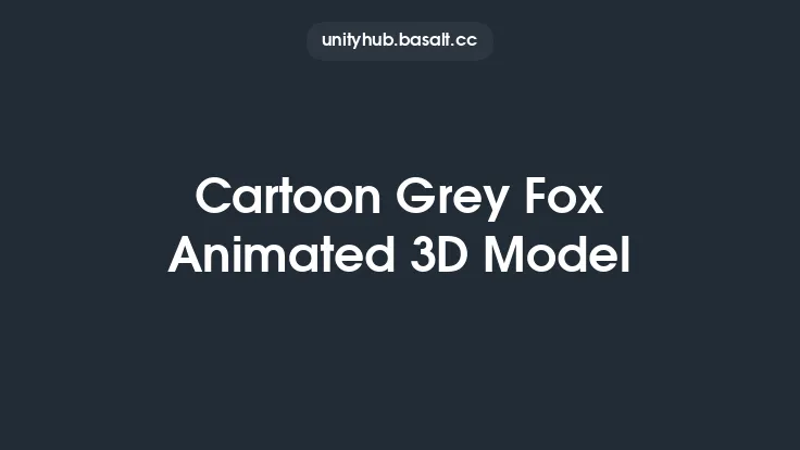 Cartoon Grey Fox Animated 3D Model Thumbnail