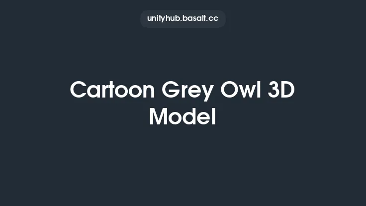Cartoon Grey Owl 3D Model Thumbnail