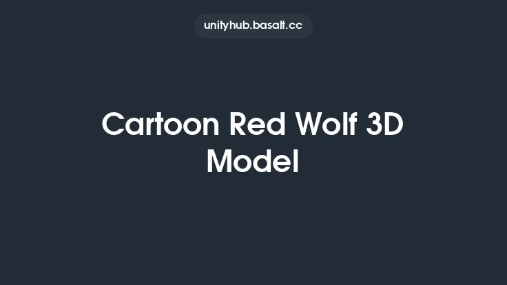 Cartoon Red Wolf 3D Model Thumbnail