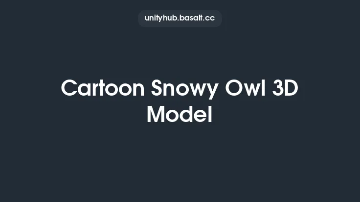 Cartoon Snowy Owl 3D Model Thumbnail