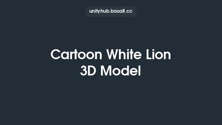 Cartoon White Lion 3D Model Thumbnail