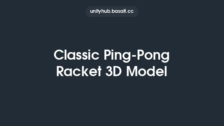 Classic Ping-Pong Racket 3D Model Thumbnail