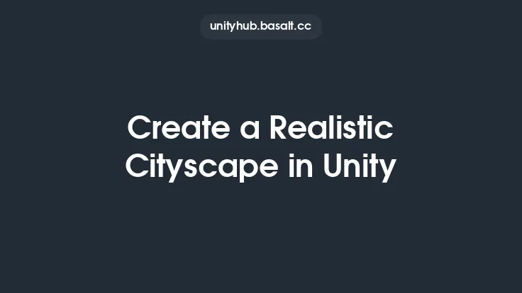 Create a Realistic Cityscape in Unity Thumbnail