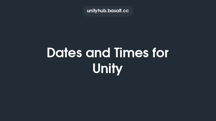 Dates and Times for Unity Thumbnail