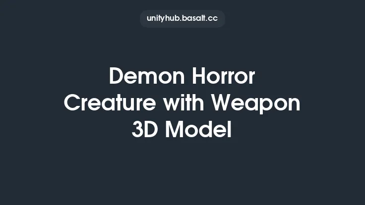 Demon Horror Creature with Weapon 3D Model Thumbnail