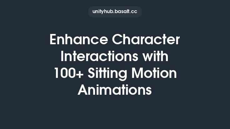 Enhance Character Interactions with 100+ Sitting Motion Animations Thumbnail