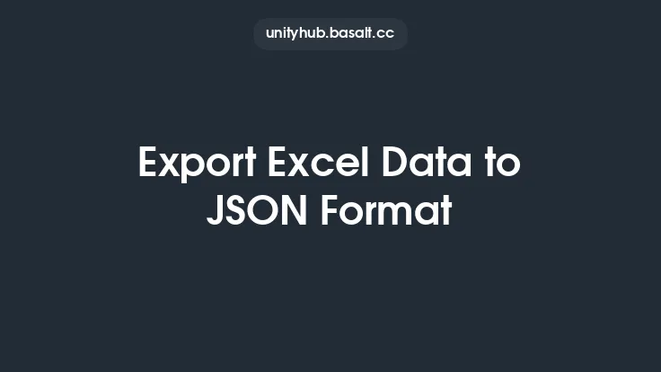 Export Excel Data to JSON Format Thumbnail