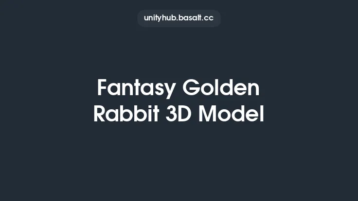 Fantasy Golden Rabbit 3D Model Thumbnail