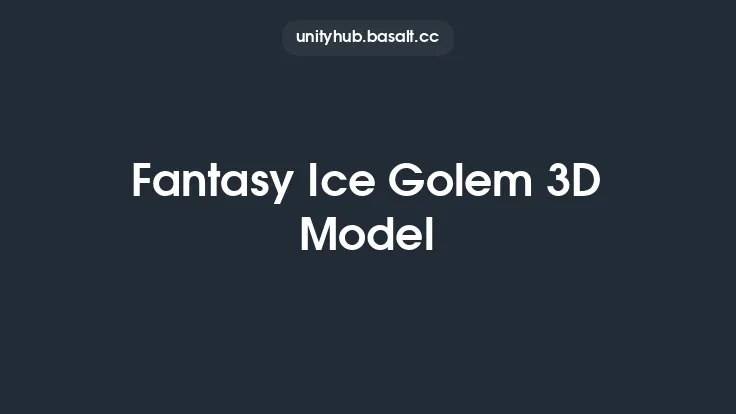 Fantasy Ice Golem 3D Model Thumbnail