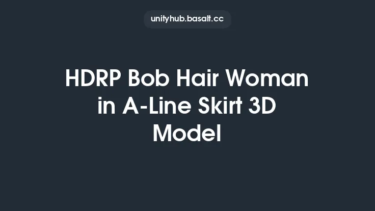 HDRP Bob Hair Woman in A-Line Skirt 3D Model Thumbnail