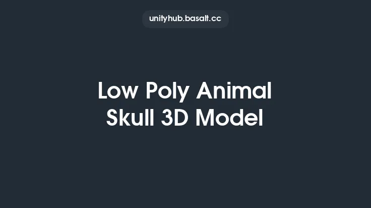 Low Poly Animal Skull 3D Model Thumbnail