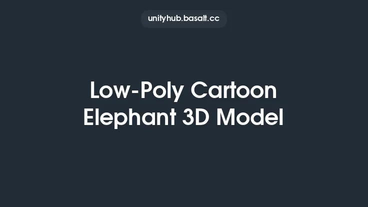 Low-Poly Cartoon Elephant 3D Model Thumbnail