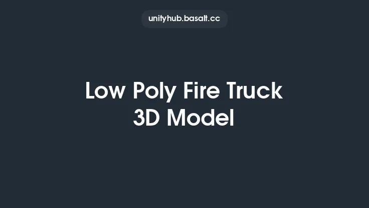 Low Poly Fire Truck 3D Model Thumbnail