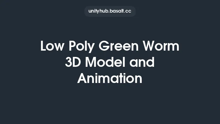 Low Poly Green Worm 3D Model and Animation Thumbnail