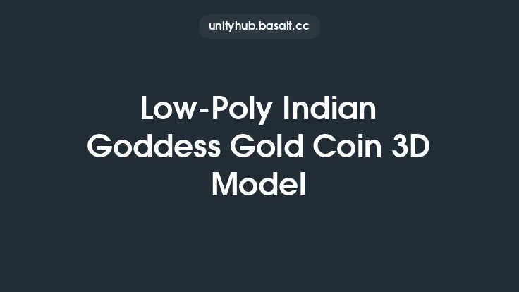 Low-Poly Indian Goddess Gold Coin 3D Model Thumbnail