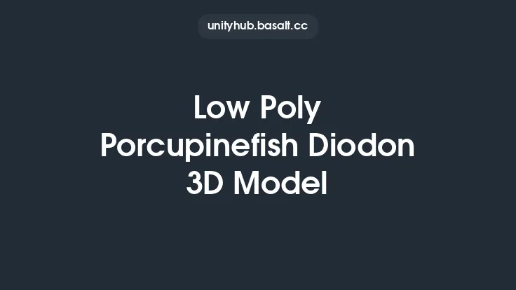 Low Poly Porcupinefish Diodon 3D Model Thumbnail