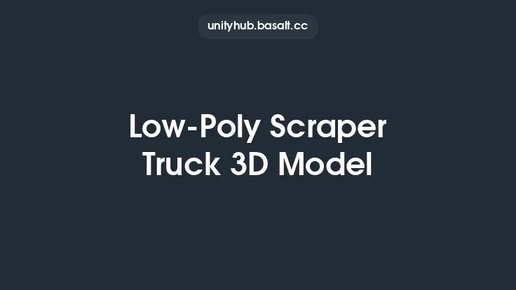 Low-Poly Scraper Truck 3D Model Thumbnail