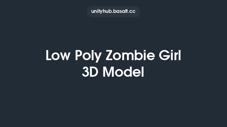 Low Poly Zombie Girl 3D Model Thumbnail