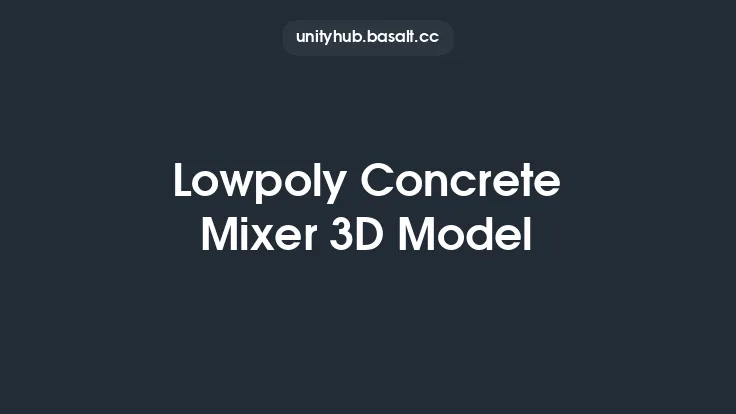Lowpoly Concrete Mixer 3D Model Thumbnail