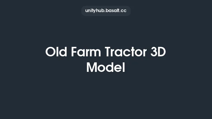 Old Farm Tractor 3D Model Thumbnail