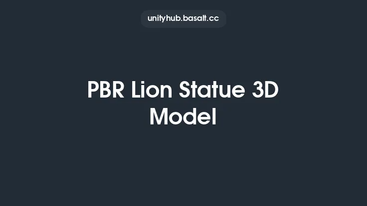 PBR Lion Statue 3D Model Thumbnail