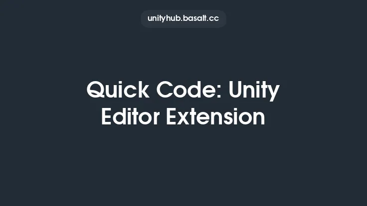 Quick Code: Unity Editor Extension Thumbnail