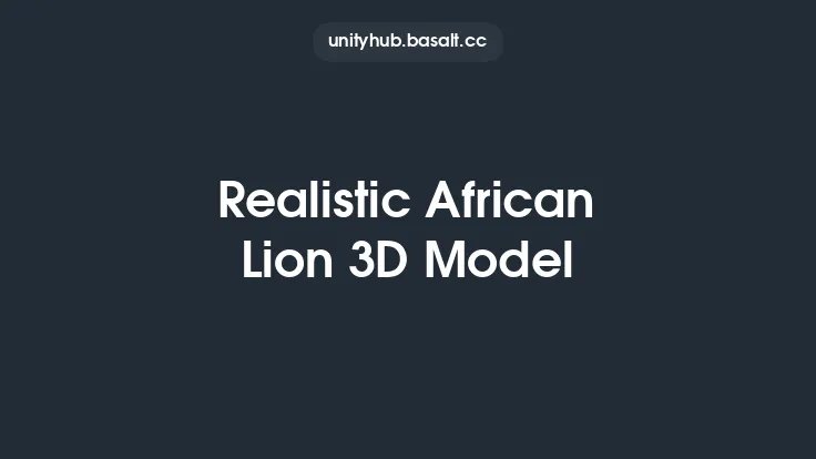 Realistic African Lion 3D Model Thumbnail