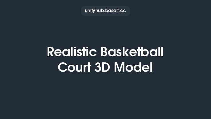Realistic Basketball Court 3D Model Thumbnail