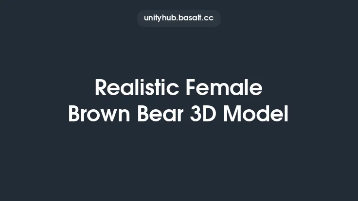 Realistic Female Brown Bear 3D Model Thumbnail
