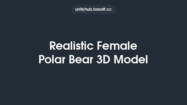 Realistic Female Polar Bear 3D Model Thumbnail