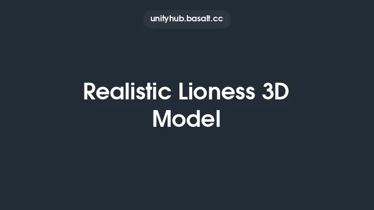 Realistic Lioness 3D Model Thumbnail