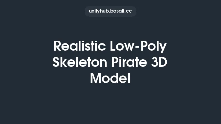 Realistic Low-Poly Skeleton Pirate 3D Model Thumbnail