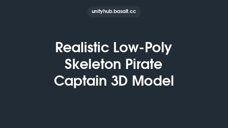 Realistic Low-Poly Skeleton Pirate Captain 3D Model Thumbnail