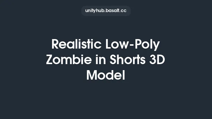 Realistic Low-Poly Zombie in Shorts 3D Model Thumbnail
