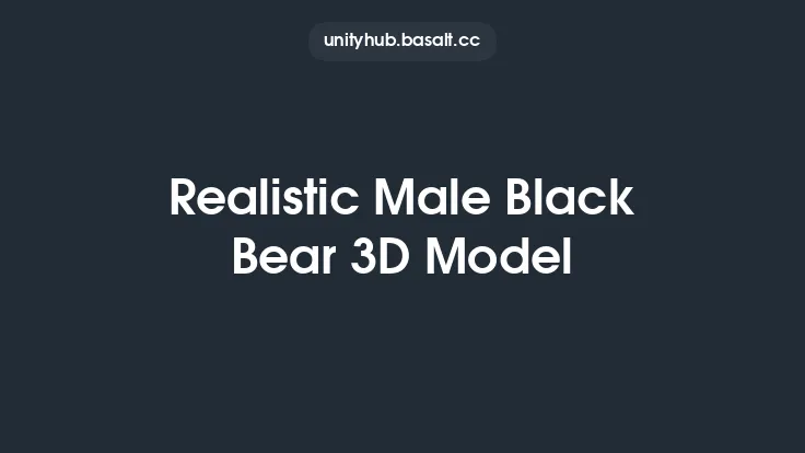 Realistic Male Black Bear 3D Model Thumbnail