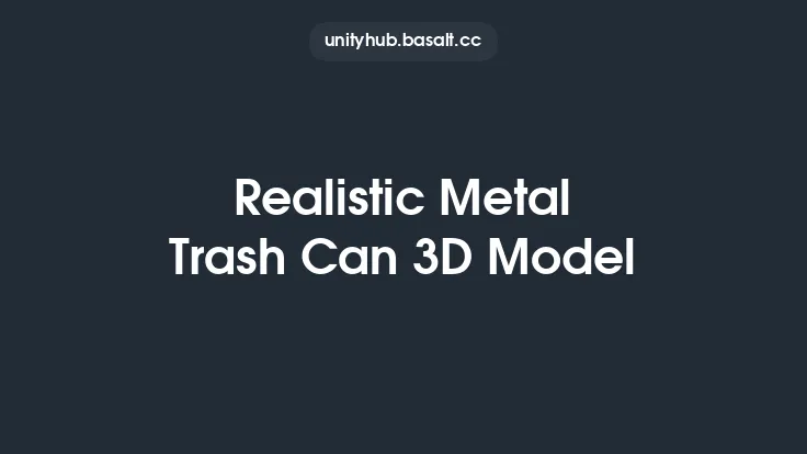 Realistic Metal Trash Can 3D Model Thumbnail
