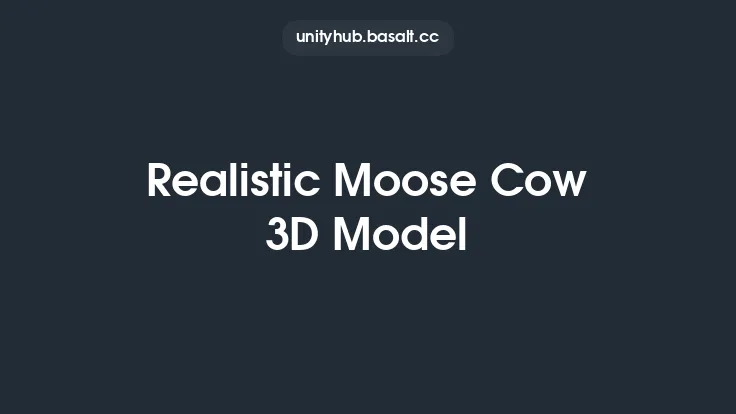 Realistic Moose Cow 3D Model Thumbnail